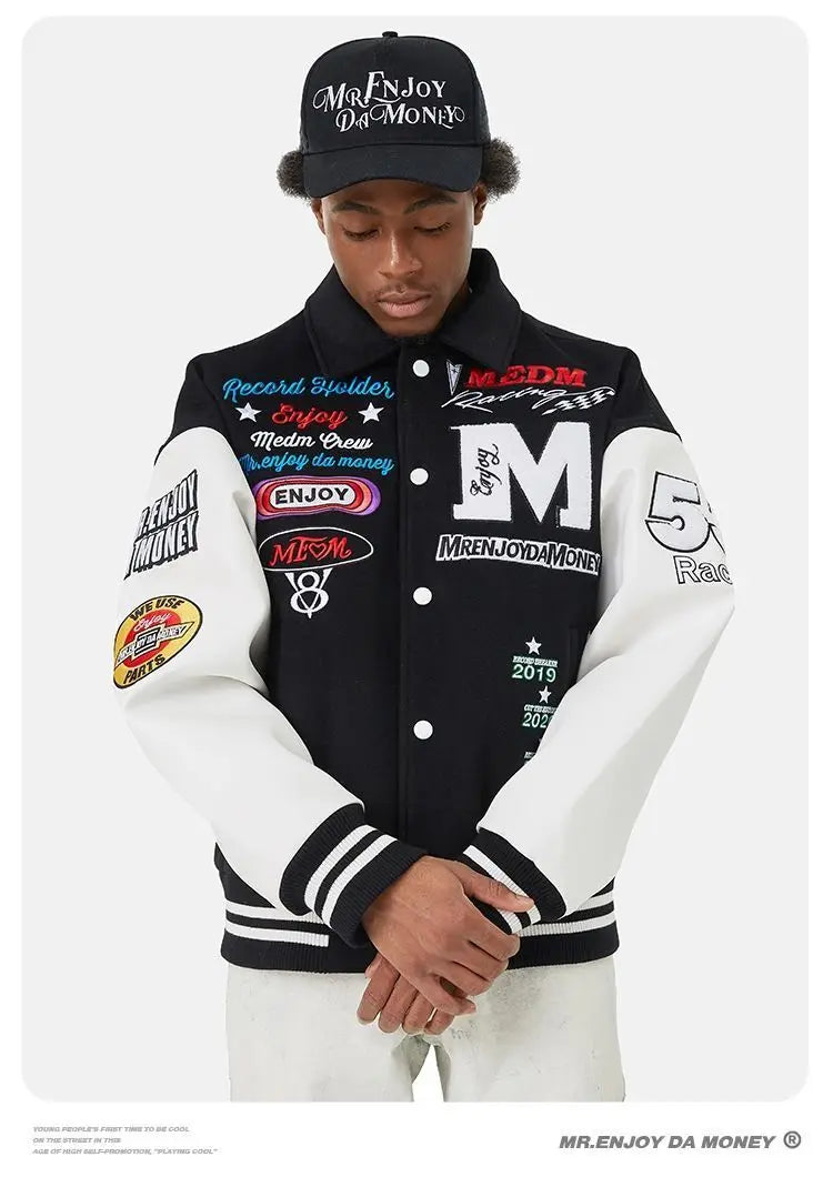 Veste d'uniforme de baseball brodée pour hommes, style américain, européen et américain, rétro, styles de couple, tendance printemps et automne, Y2K