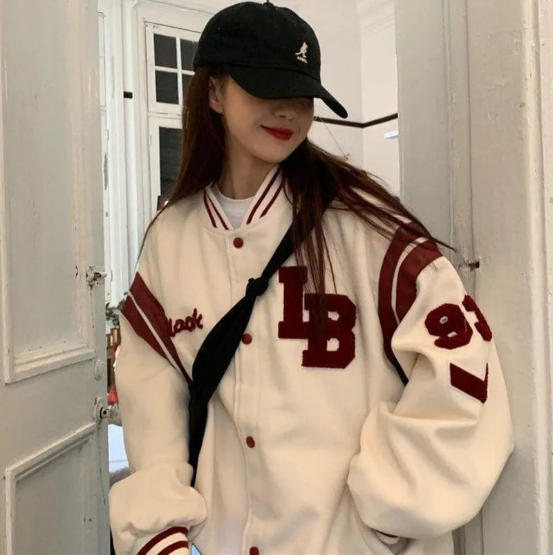 Veste d'uniforme de baseball brodée pour hommes, style américain, européen et américain, rétro, styles de couple, tendance printemps et automne, Y2K