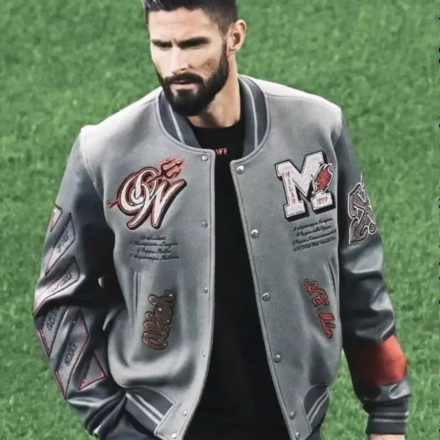 Uniformes de baseball en brique chaude avec lettres brodées lourdes pour hommes et femmes, hauts américains d'automne et d'hiver, tendance de la mode rétro