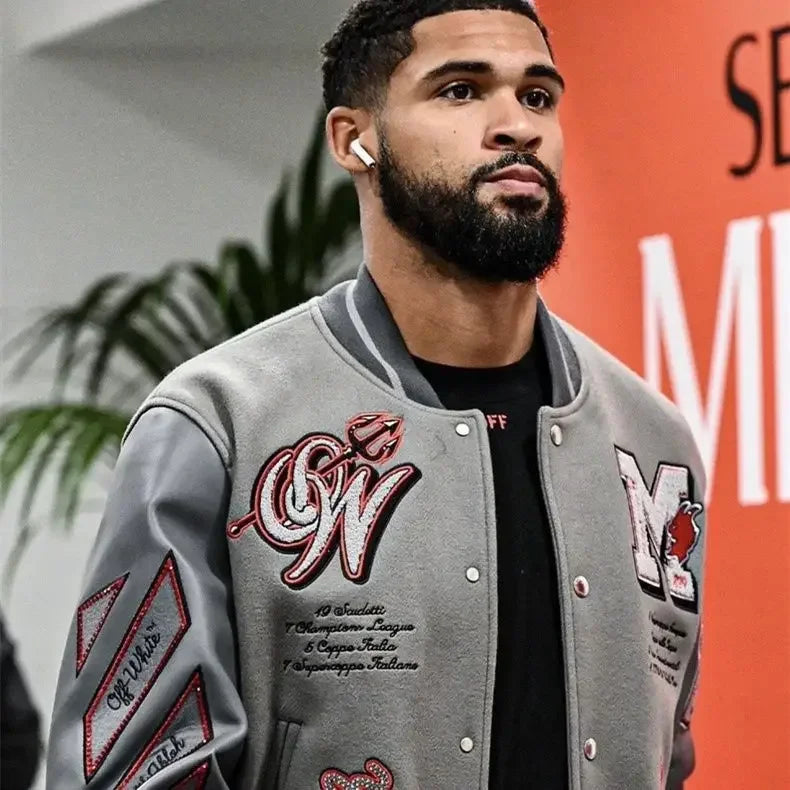 Uniformes de baseball en brique chaude avec lettres brodées lourdes pour hommes et femmes, hauts américains d'automne et d'hiver, tendance de la mode rétro