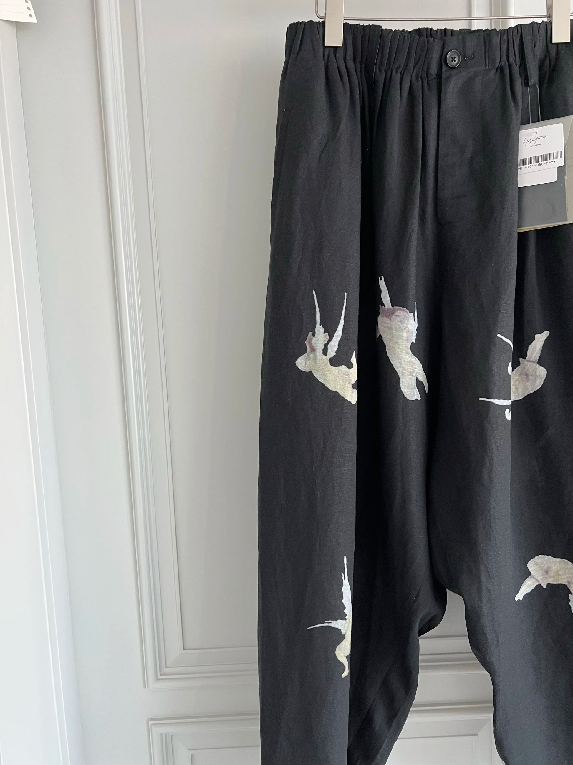 FANTASTIC Pantalon design original Pantalon Cupidon Angel imprimé en lin Pantalon à jambes larges Pantalon décontracté ample