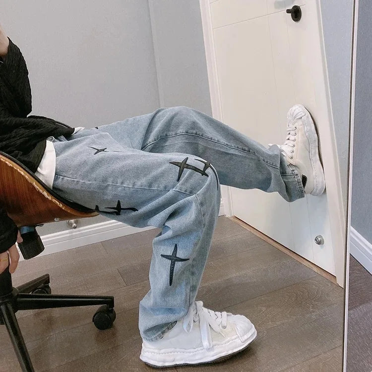 Prowow-Pantalon Ample à Jambes Larges pour Homme, Coupe Droite, Style Hongkongais, Décontracté, Tendance, Version Coréenne, Printemps et Automne