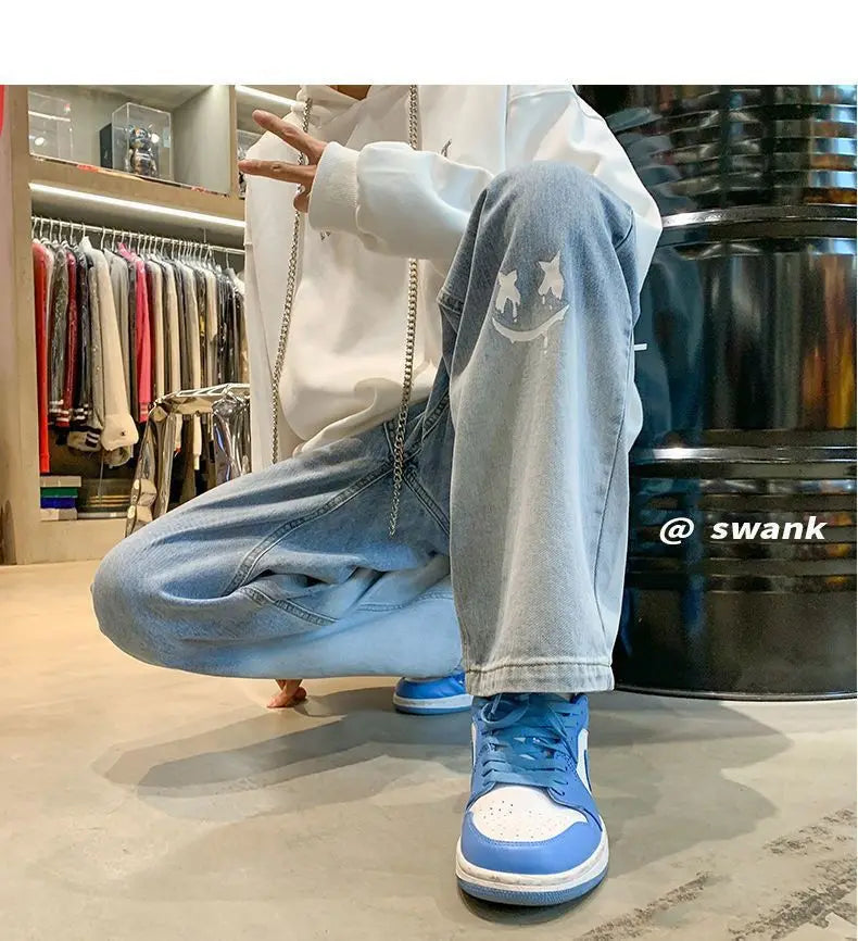 Jean Baggy Vintage à Jambes Larges pour Homme, Pantalon Streetwear Surdimensionné, Droit et Long, à la Mode, Y2k, 2024