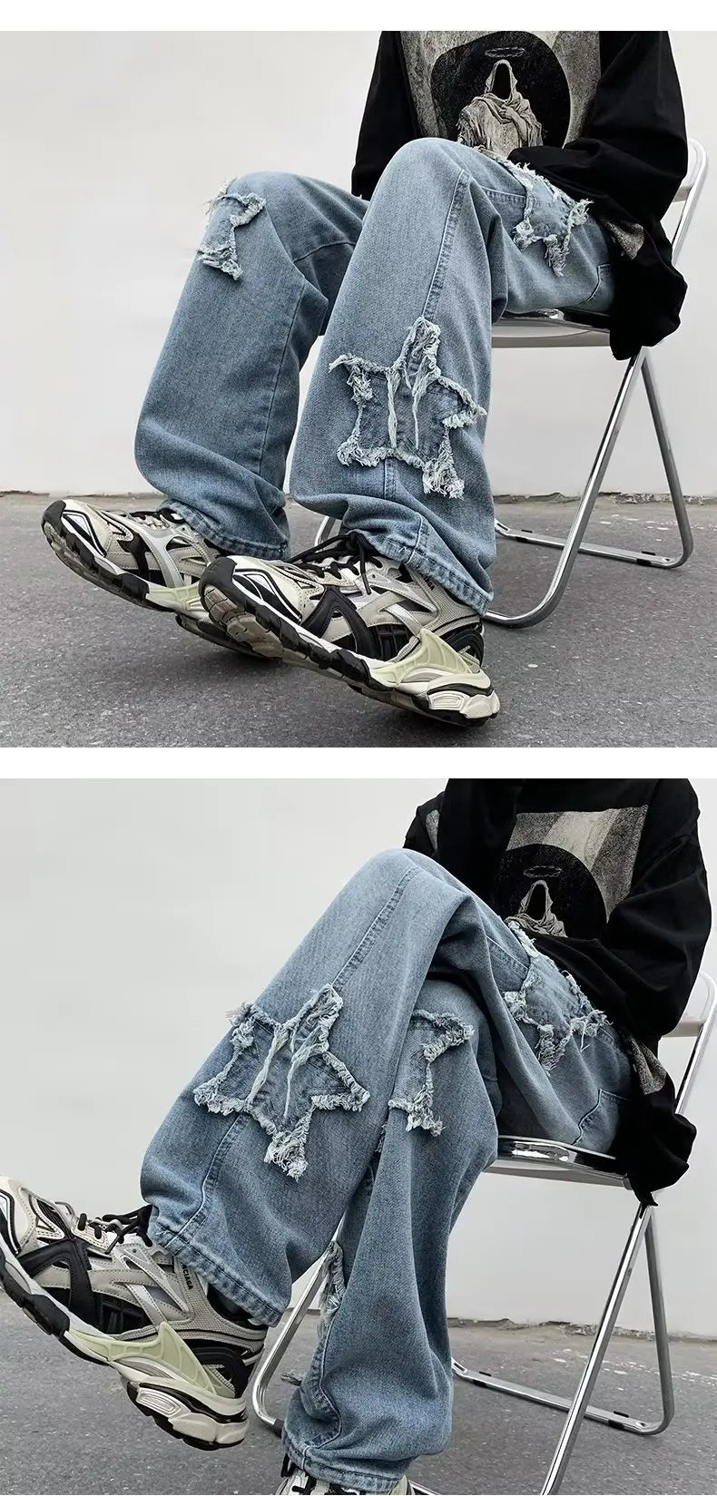 2025 nouvelle mode étoiles serviette broderie marron hommes jean Pantalon Y2K vêtements droit Hip Hop coton Pantalon Homme