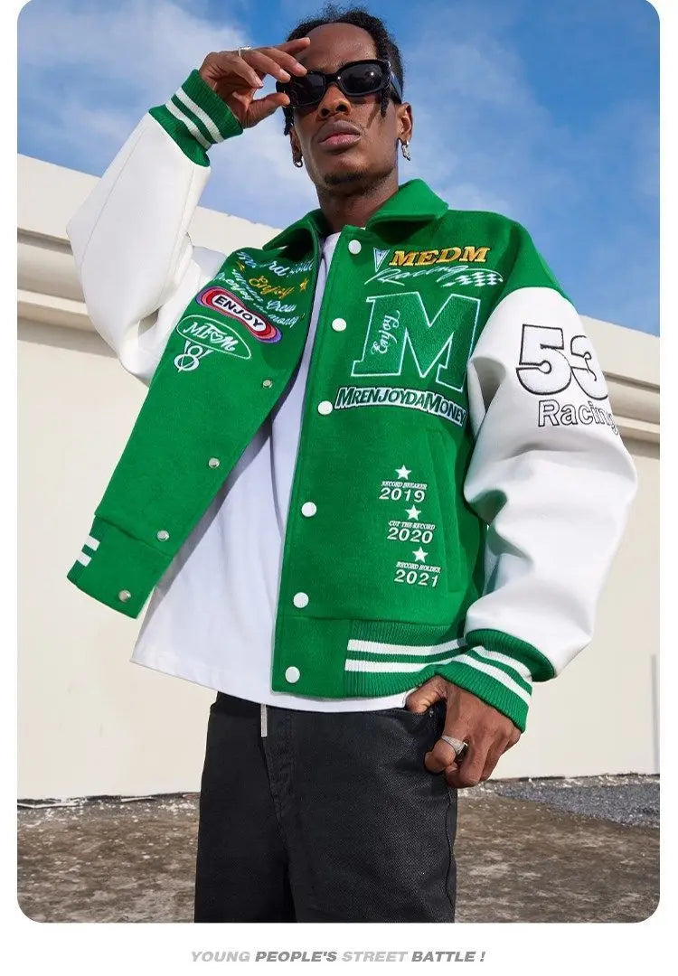 Veste d'uniforme de baseball brodée pour hommes, style américain, européen et américain, rétro, styles de couple, tendance printemps et automne, Y2K