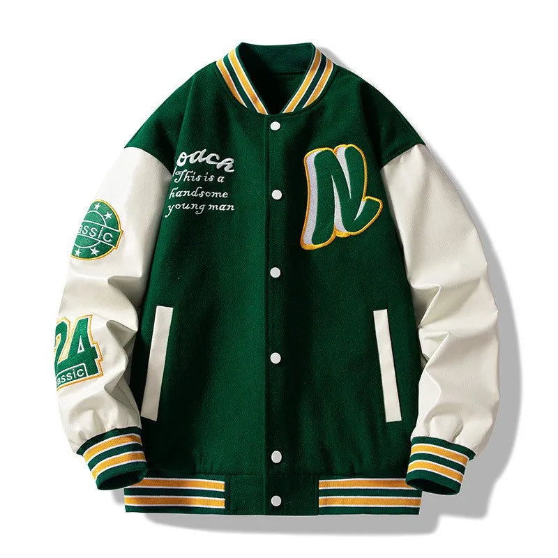 Streetwear Y2K mode hommes et femmes vestes décontractée mode lettre broderie uniforme de Baseball k-pop manteau ample surdimensionné