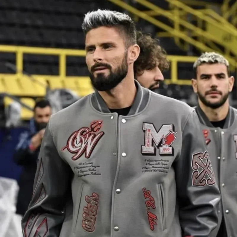 Uniformes de baseball en brique chaude avec lettres brodées lourdes pour hommes et femmes, hauts américains d'automne et d'hiver, tendance de la mode rétro