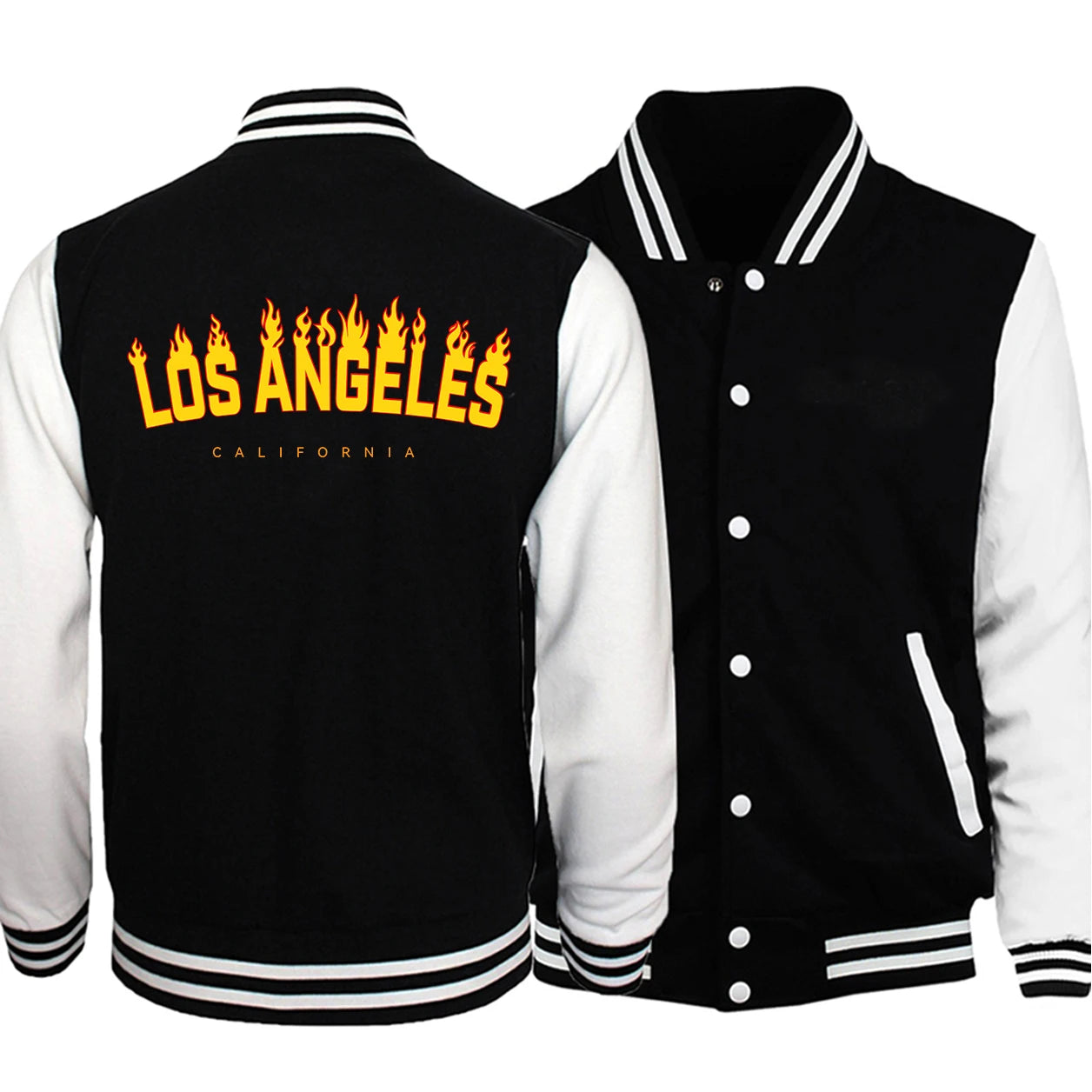 Seaport Angel City Los Angeles Lettre Impression Vestes Hommes S-5XL Sourire Uniforme De Baseball Surdimensionné Everthingadt Manteau De Mode