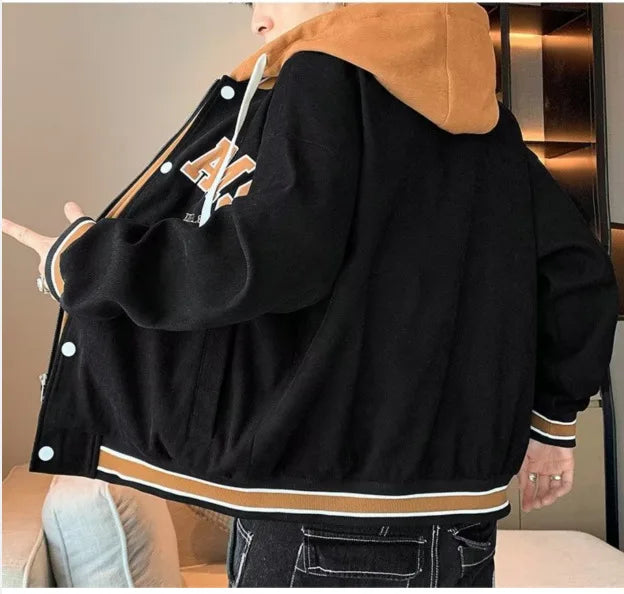 Veste à capuche avec lettres d'étudiant pour hommes et femmes, nouvelle marque assortie avec tout, tendance, uniforme de Baseball universitaire de haute qualité, automne
