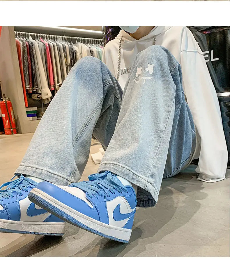 Jean Baggy Vintage à Jambes Larges pour Homme, Pantalon Streetwear Surdimensionné, Droit et Long, à la Mode, Y2k, 2024
