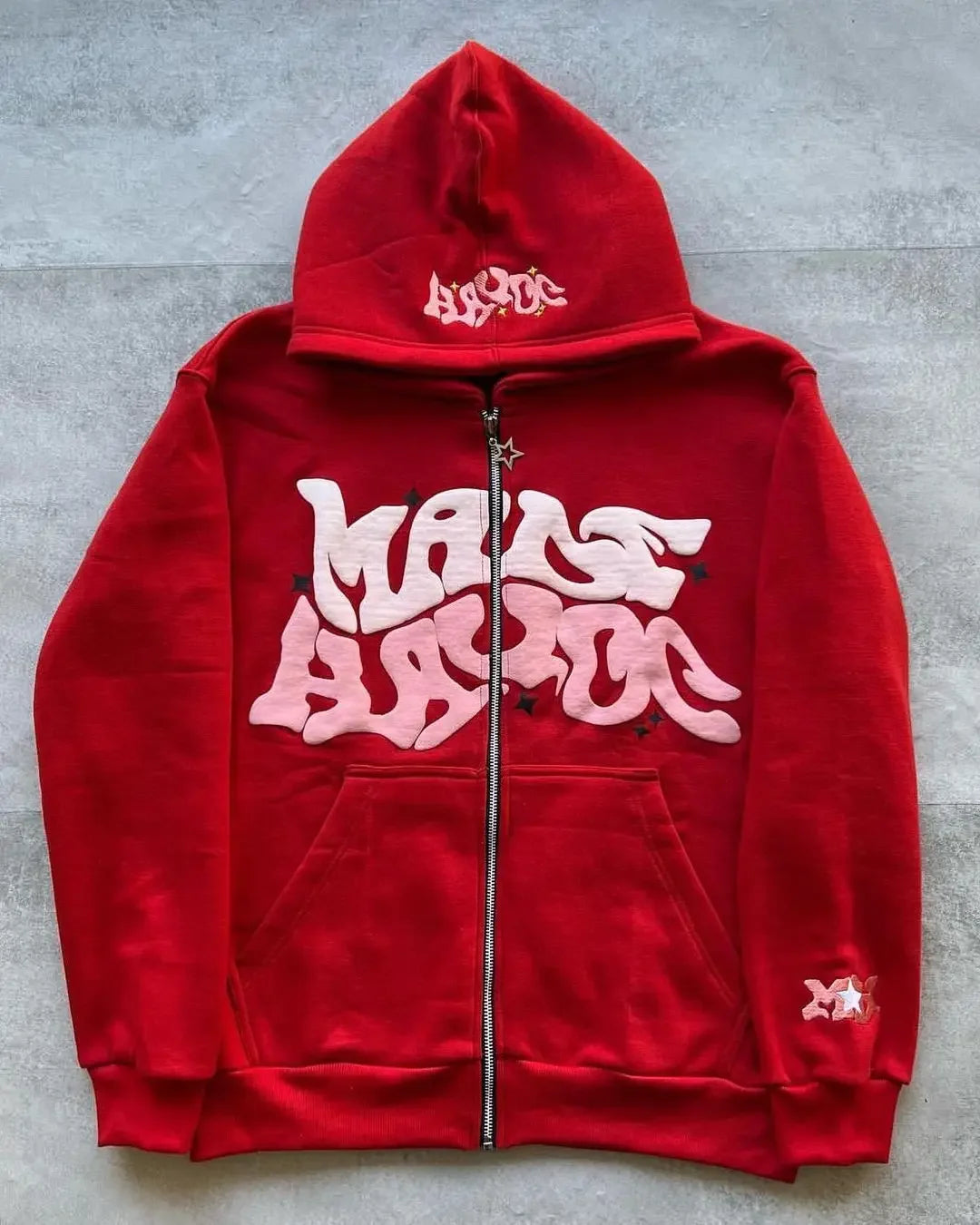 Sweat-shirt à capuche avec fermeture éclair, lettres et étoiles américaines rétro, adapté aux hommes et aux femmes, veste Y2K, cardigan d'automne et d'hiver