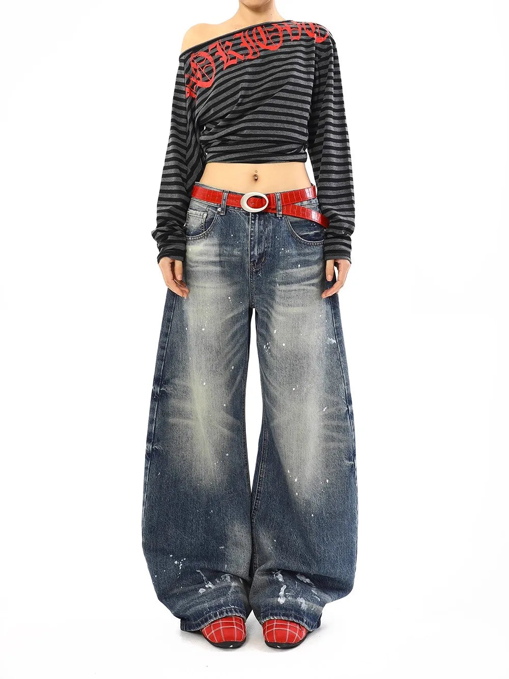 Jean Baggy Vintage taille haute pour femmes, pantalon à jambes larges, surdimensionné, Harajuku, jambes droites, Y2K