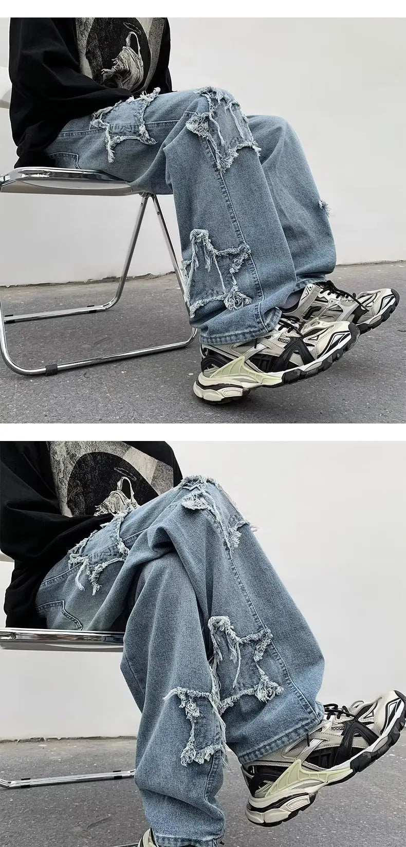 2025 nouvelle mode étoiles serviette broderie marron hommes jean Pantalon Y2K vêtements droit Hip Hop coton Pantalon Homme