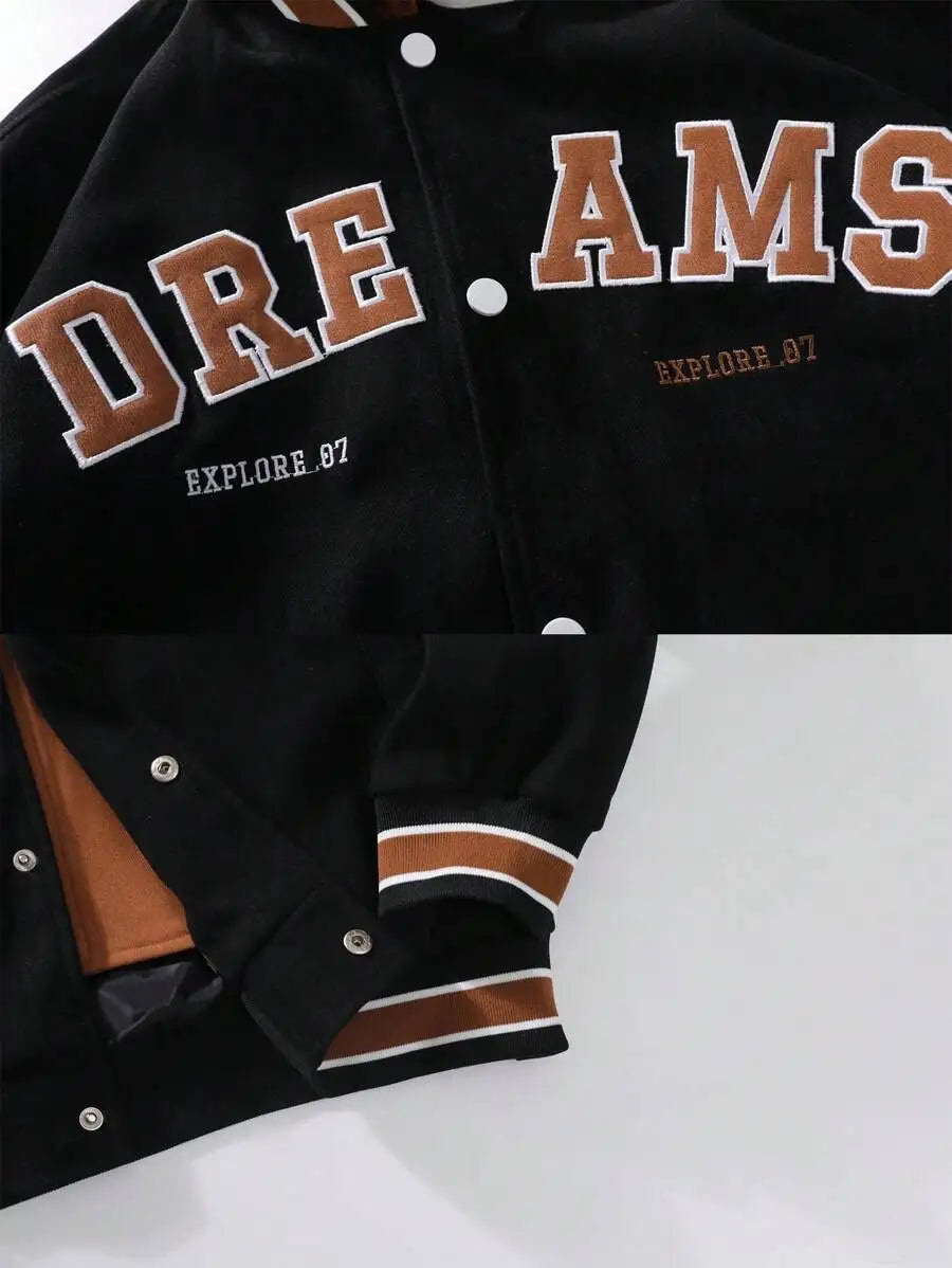 Veste à capuche avec lettres d'étudiant pour hommes et femmes, nouvelle marque assortie avec tout, tendance, uniforme de Baseball universitaire de haute qualité, automne